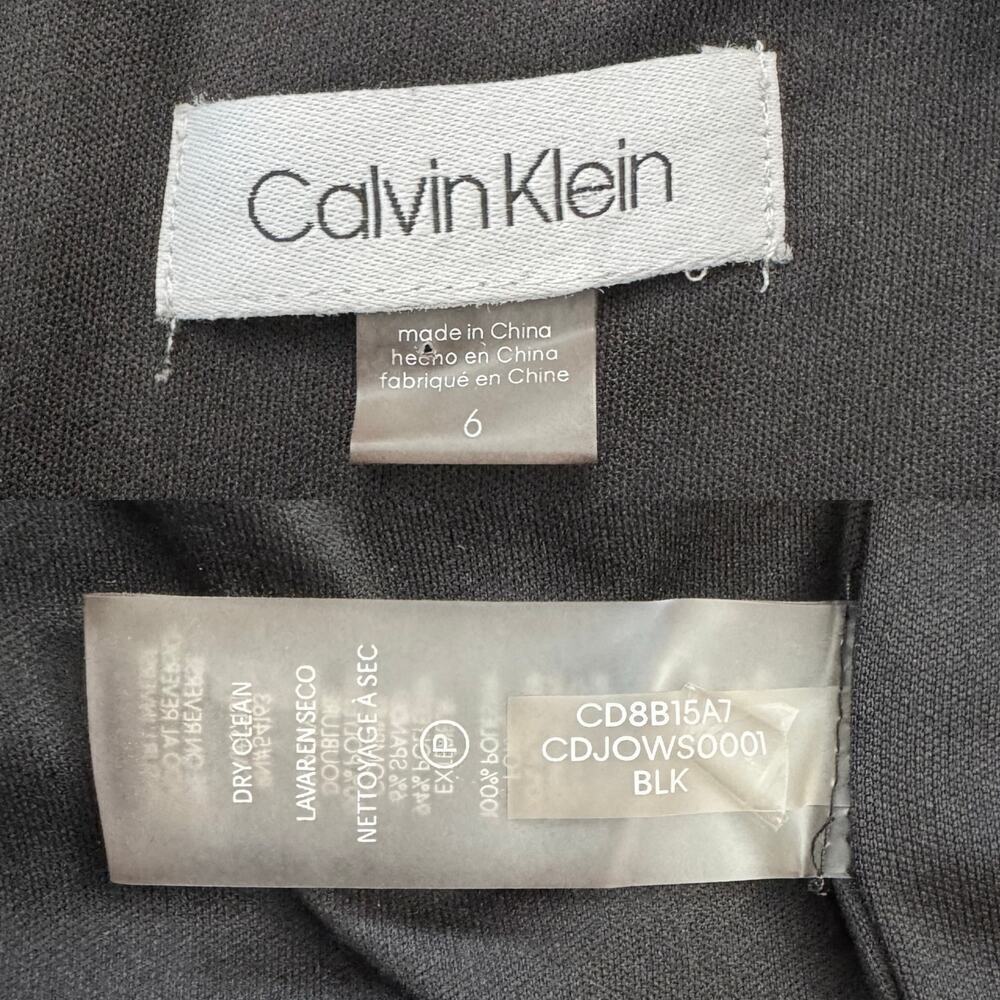 Calvin Klein Black Illusion Ruched Bell Sleeve Cocktail Dress, Women's Size 6 - Picture 14 of 15